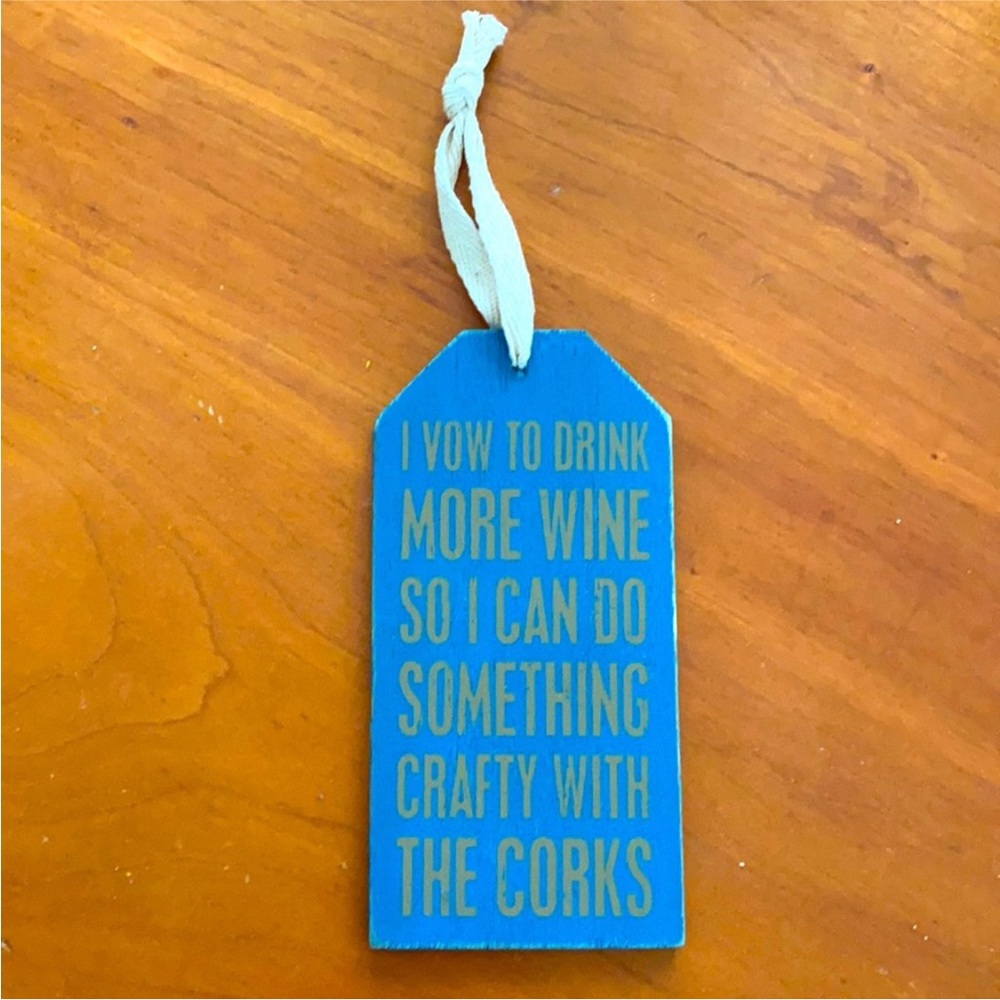 Pottery Barn | I vow to drink more wine hanging sign